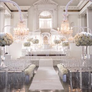 Wedding Aisle Runner 50’ by 40’ White Dupionique